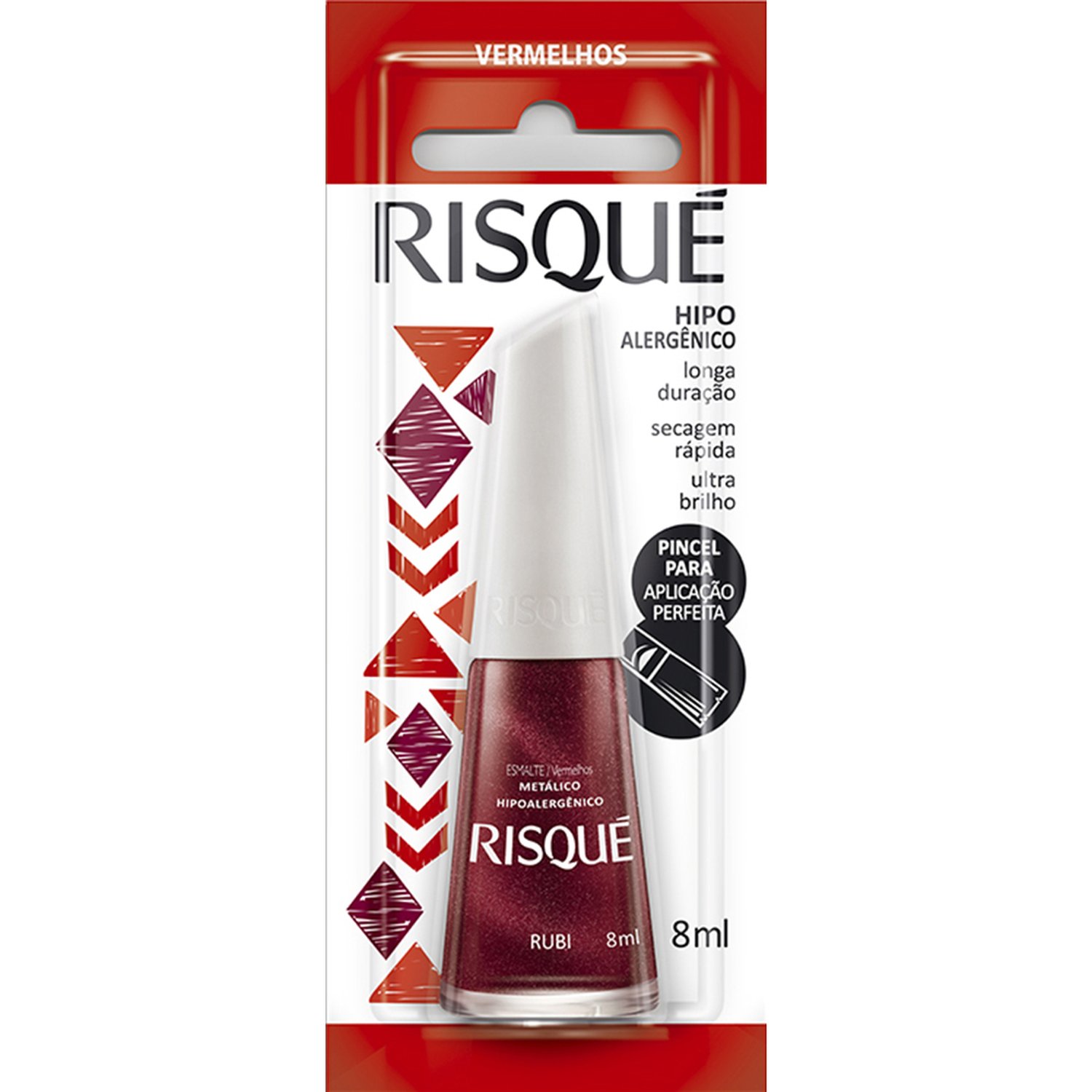 Esmalte Risqué Metálico Rubi Blister 8ml