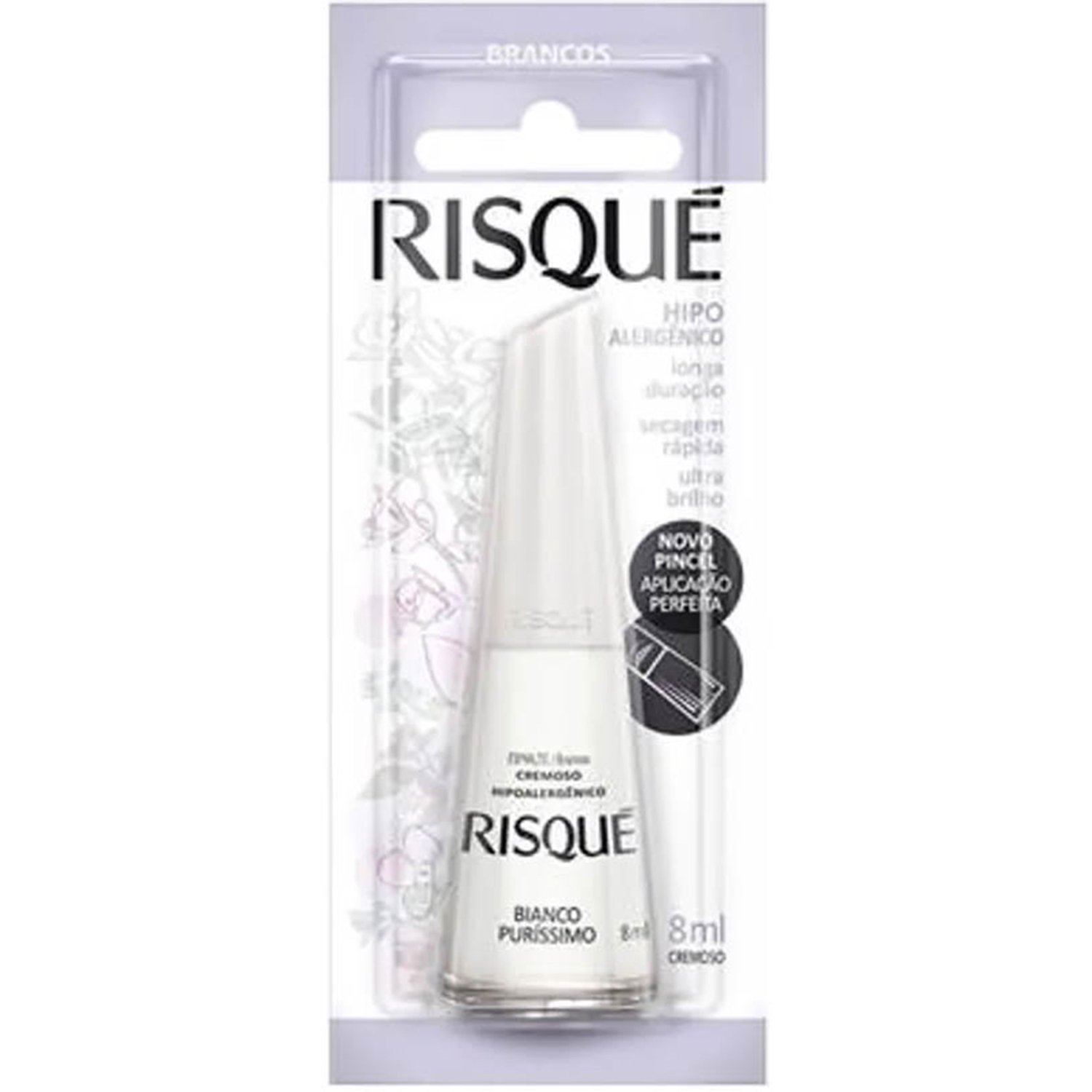 Esmalte Risqué Cremoso Bianco Puro Blister 8ml