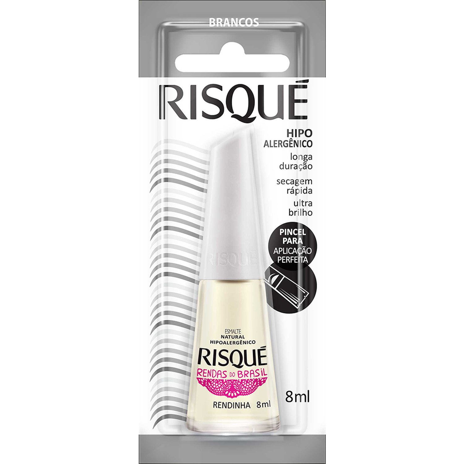 Esmalte Risqué Natural Rendas do Brasil Rendinha Blister 8ml