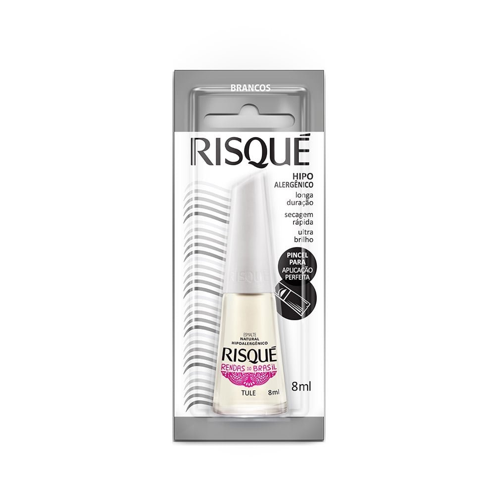 Esmalte Risqué Natural Renda Tule 8ml