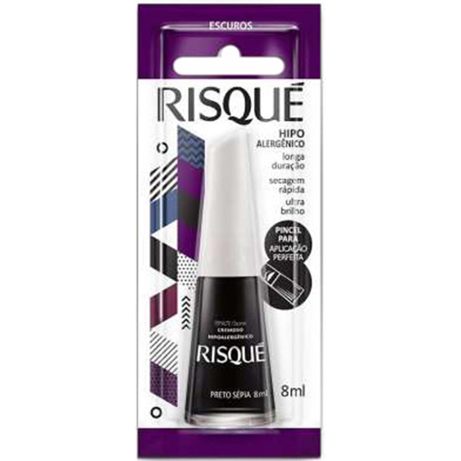 Esmalte Risqué Ultra Cremoso Preto Sépia Blister 8ml