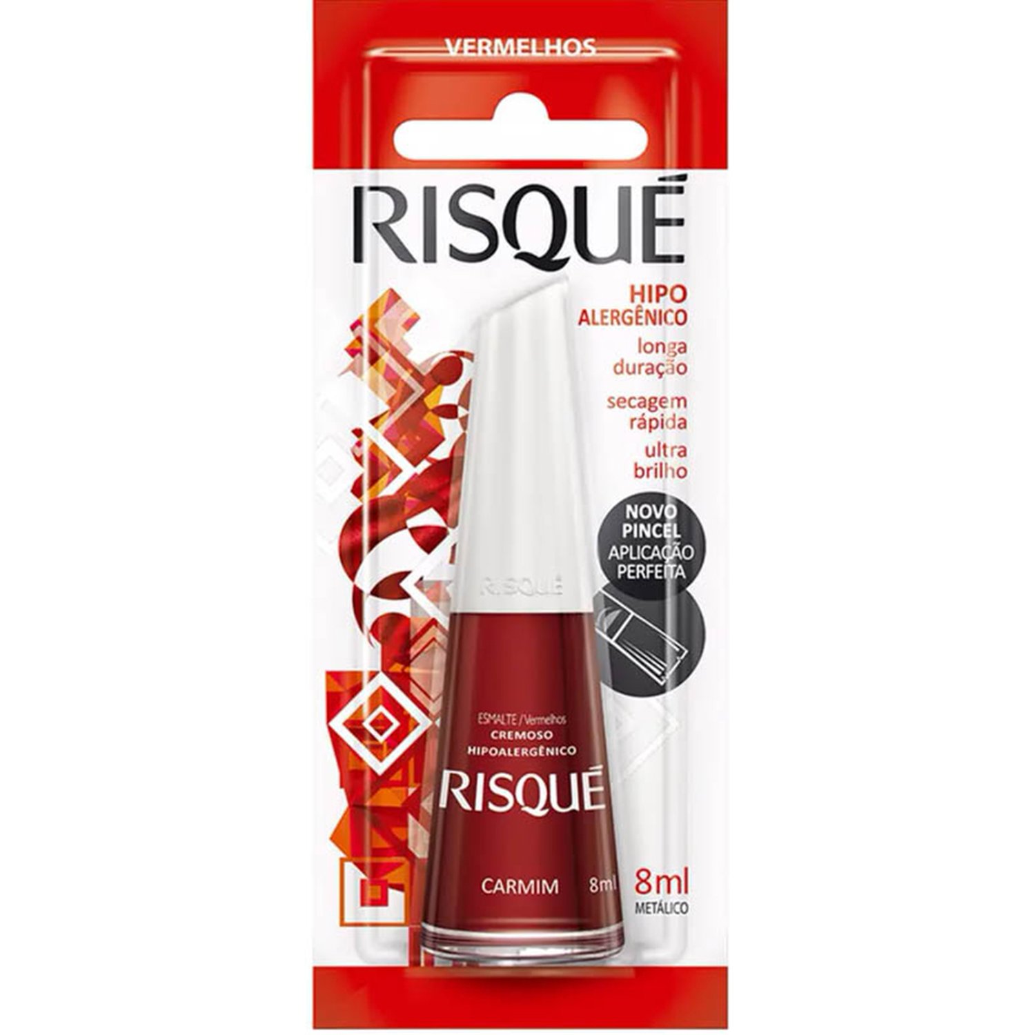 Esmalte Risqué Cremoso Carmim Blister 8ml