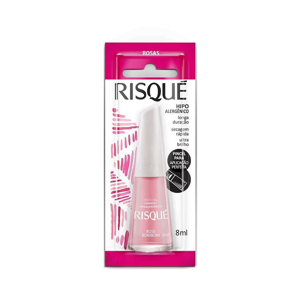 Esmalte Cremoso Risqué Rose Bombom Blister 8ml