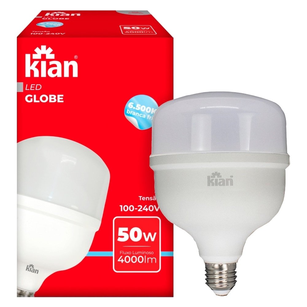Lâmpada Kian Led 50W Branca 25000H 6,5K 4000 Lúmens Bivolt