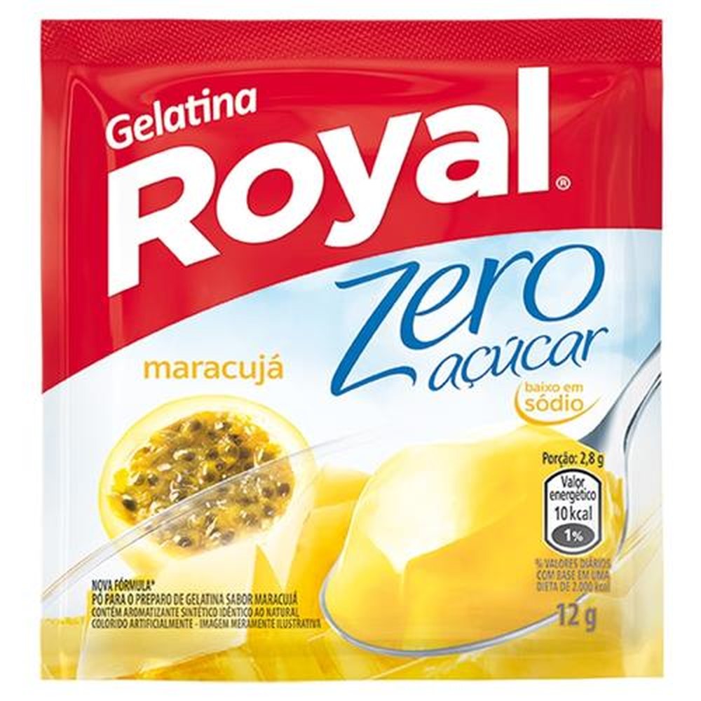 Gelatina em Pó Maracujá Zero Açúcar Royal 12g