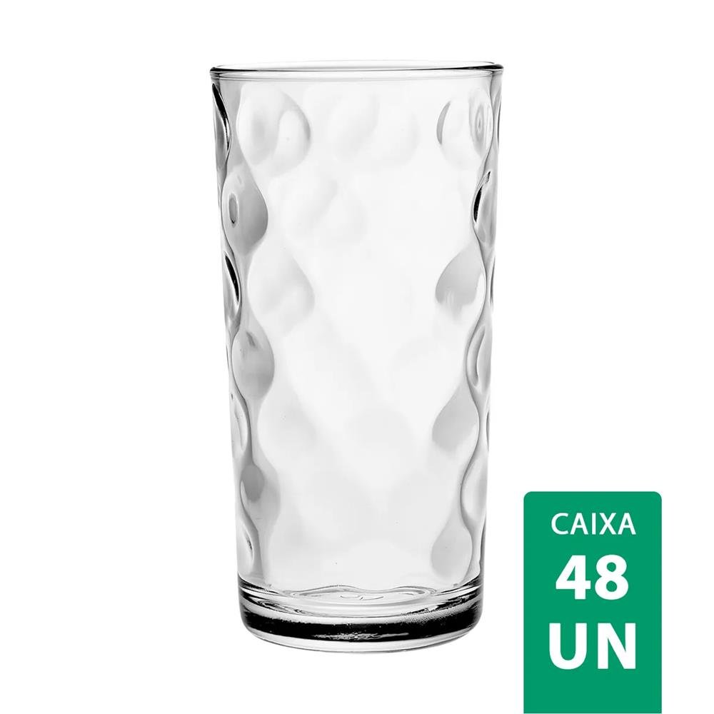 Copo Alto de Vidro com Textura 220ml Plasvale
