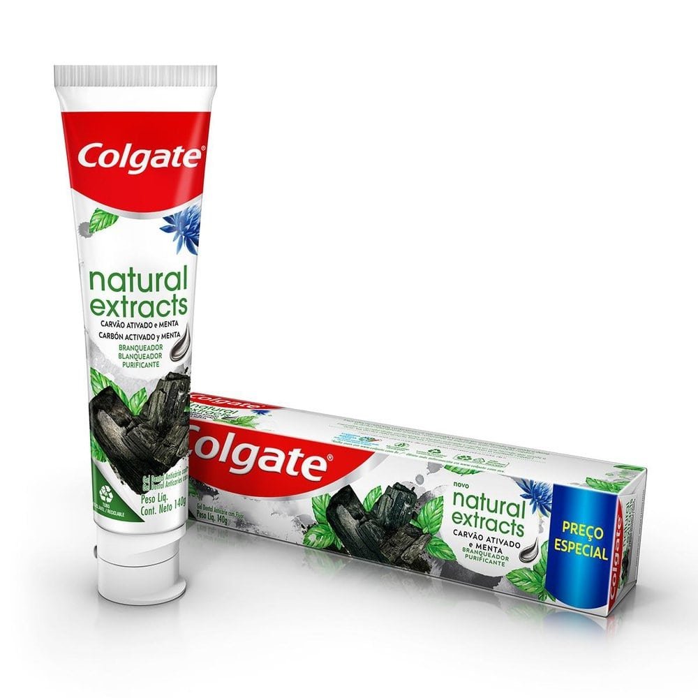 Creme Dental Colgate Natural Extracts Carvão Ativado 140g