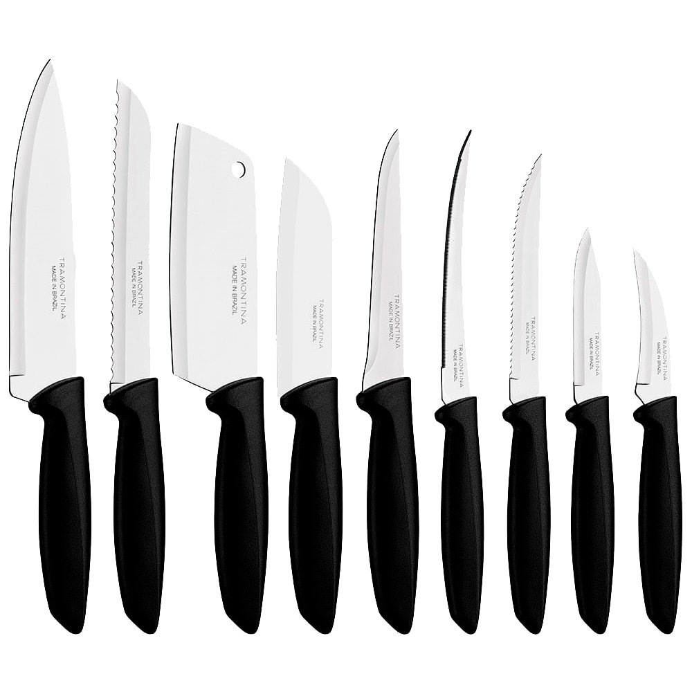 Conjunto de Facas Tramontina Plenus Inox 9 Peças Preto