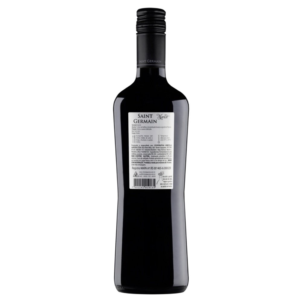 Vinho Saint Germain Merlot Tinto Demi Meio Seco 750ml