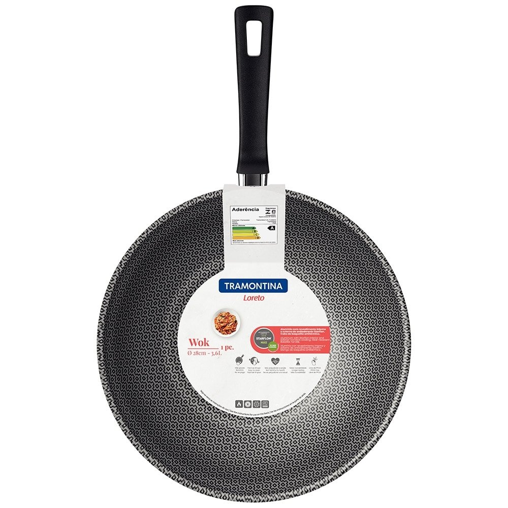 Frigideira Wok Tramontina Loreto, 28cm, Vermelha