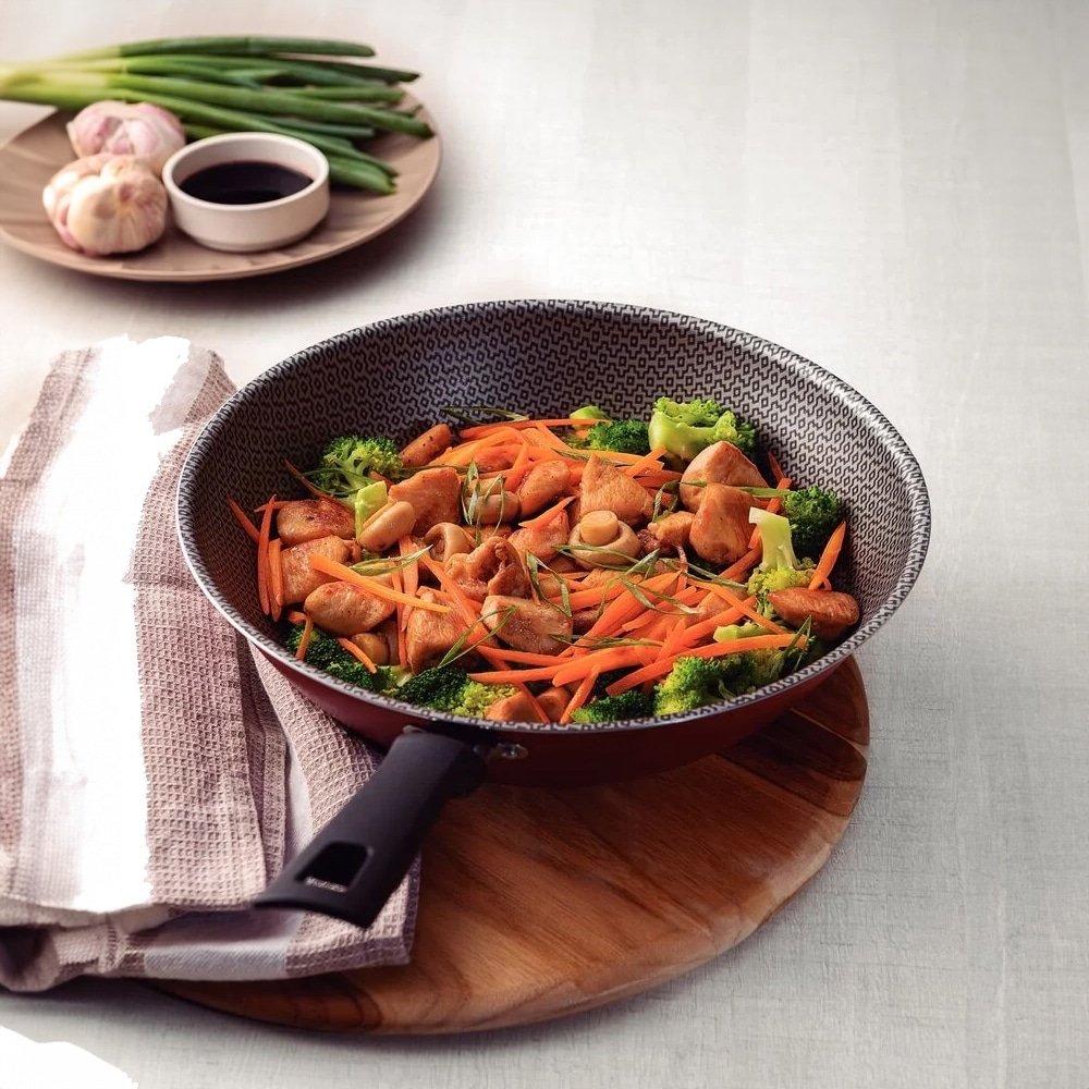 Frigideira Wok Tramontina Loreto, 28cm, Vermelha