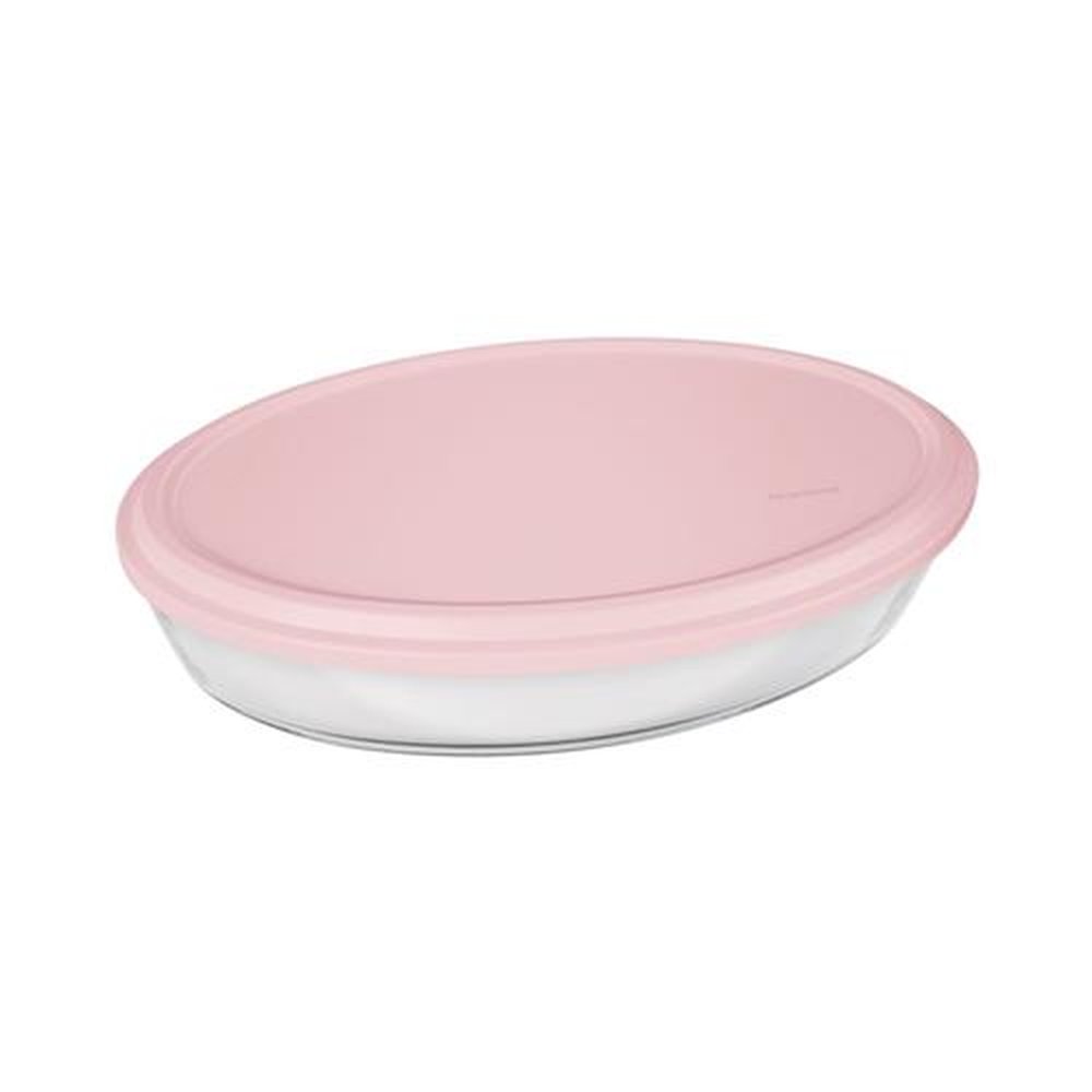 Assadeira Oval 1,6L Individual com Tampa Plástica Cores Sortidas Marinex