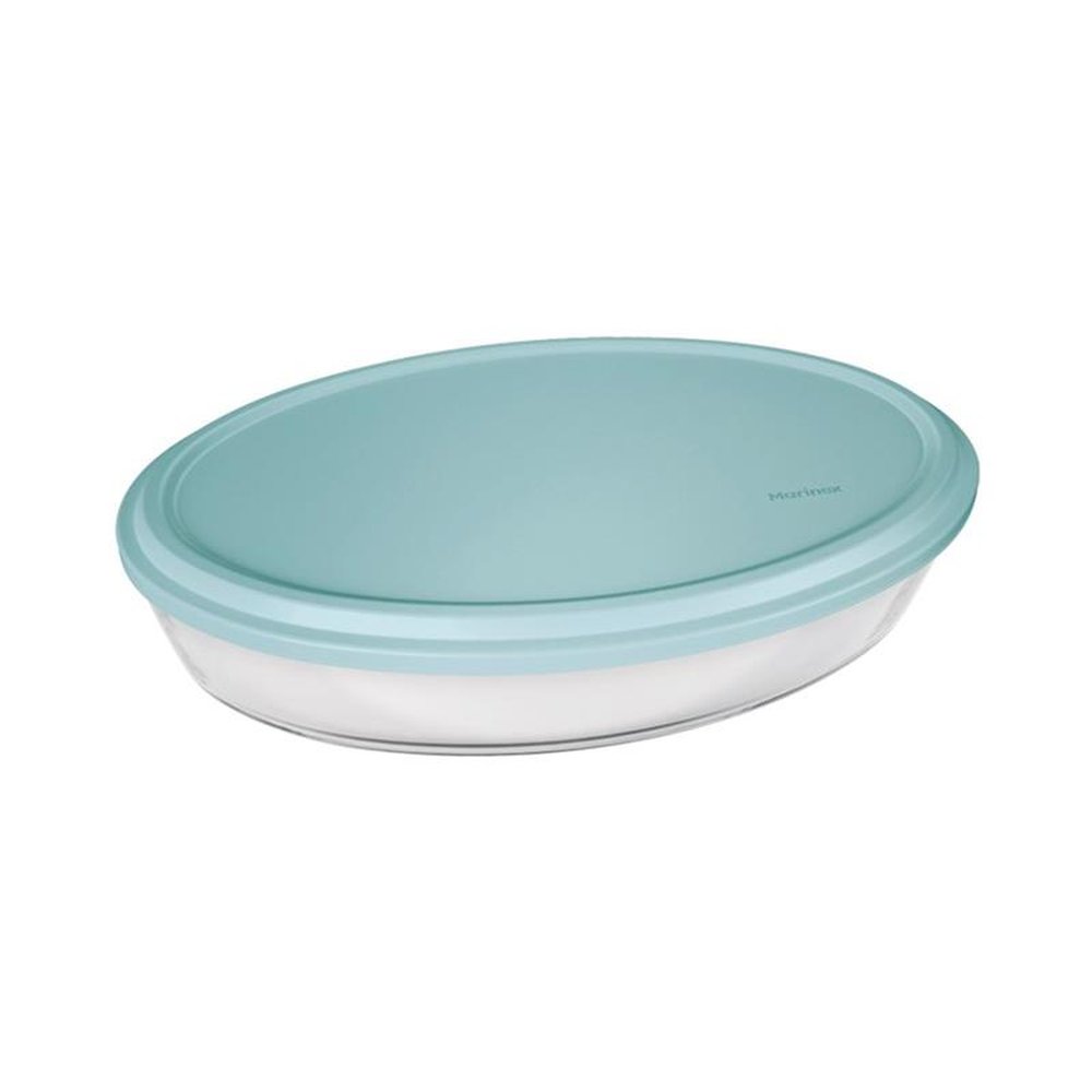 Assadeira Oval 1,6L Individual com Tampa Plástica Cores Sortidas Marinex