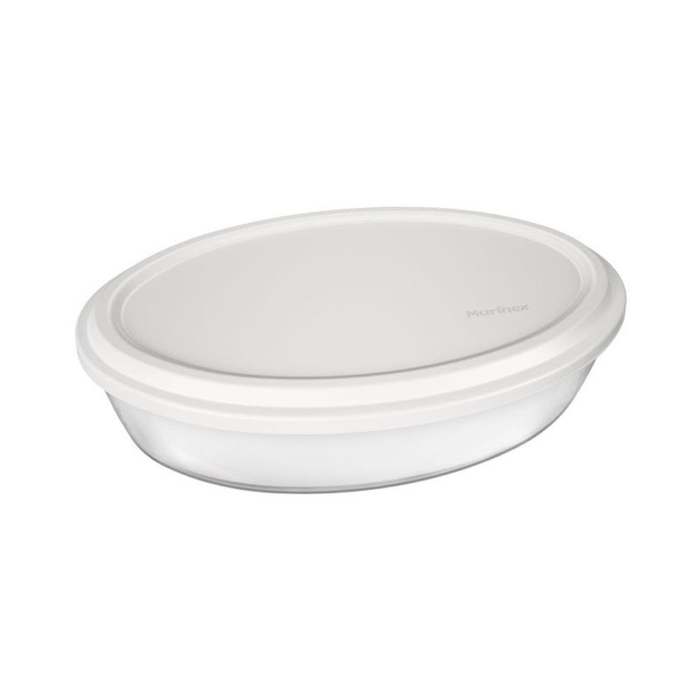 Assadeira Oval 1,6L Individual com Tampa Plástica Cores Sortidas Marinex
