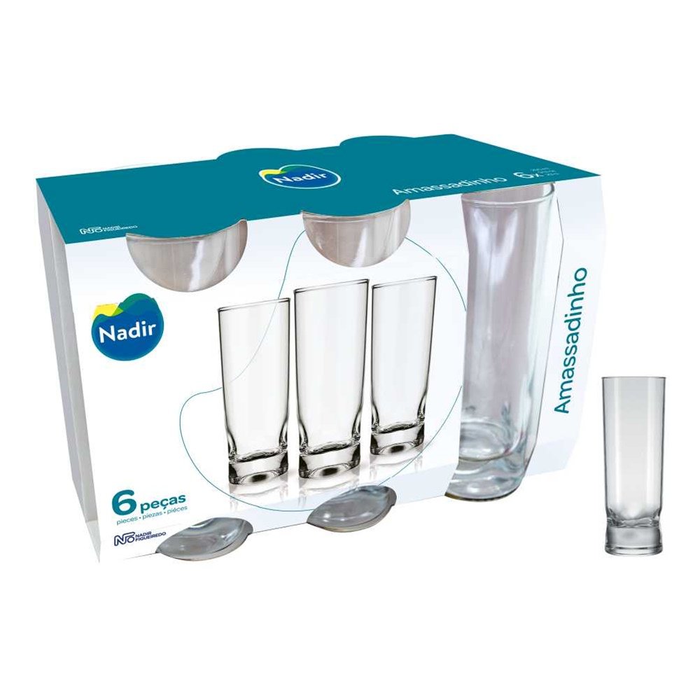 Copo Amassadinho 290Ml Tubo 6 Peças Nadir