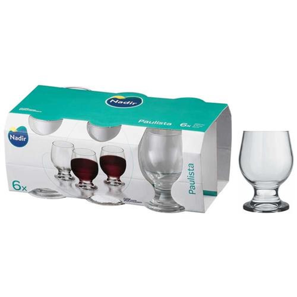 Taça Paulista 200mL Vidro Incolor com 6 peças Nadir