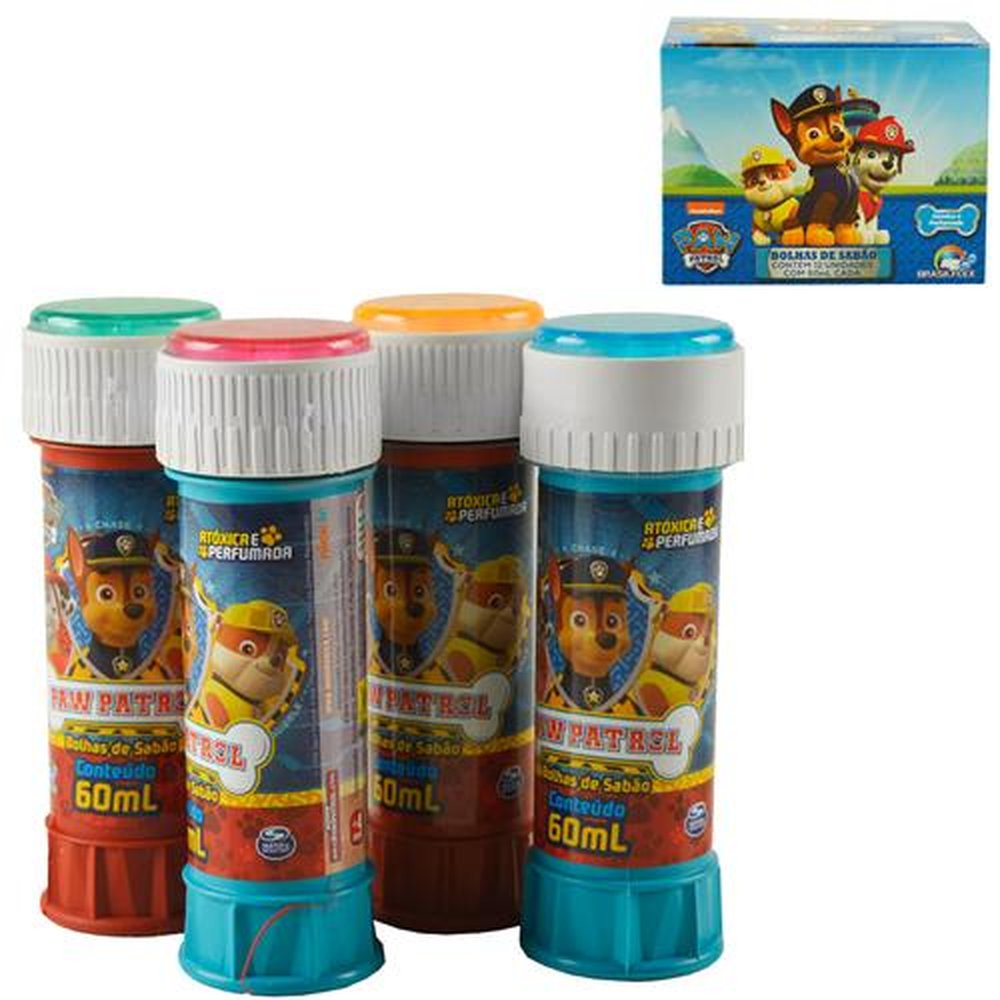 Bolha De Sabao Patrulha Canina 12 Peças Contem 60M