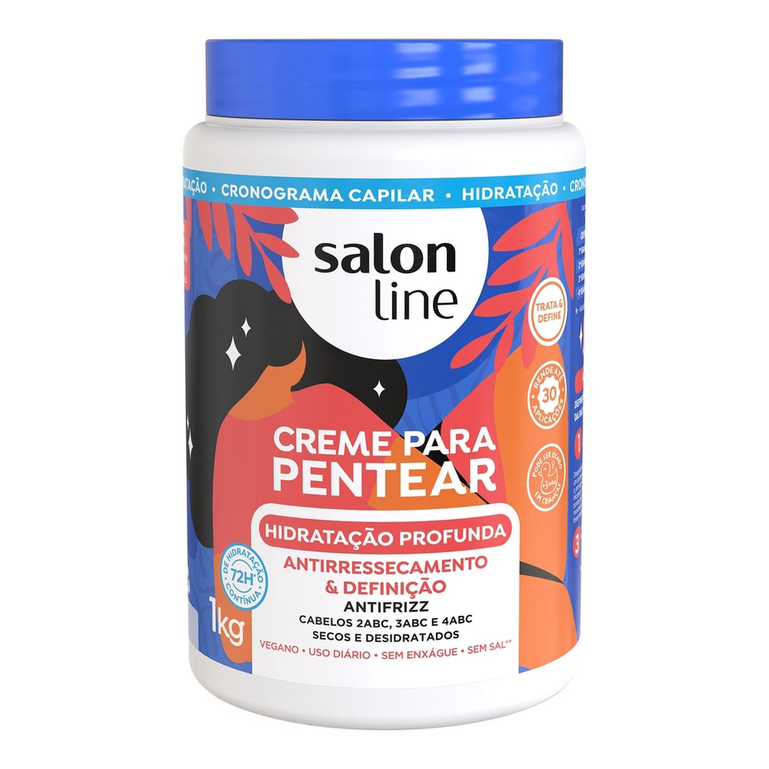 Creme para Pentear Salon Line Redutor de Volume Hidratação Profunda Profissional 1Kg