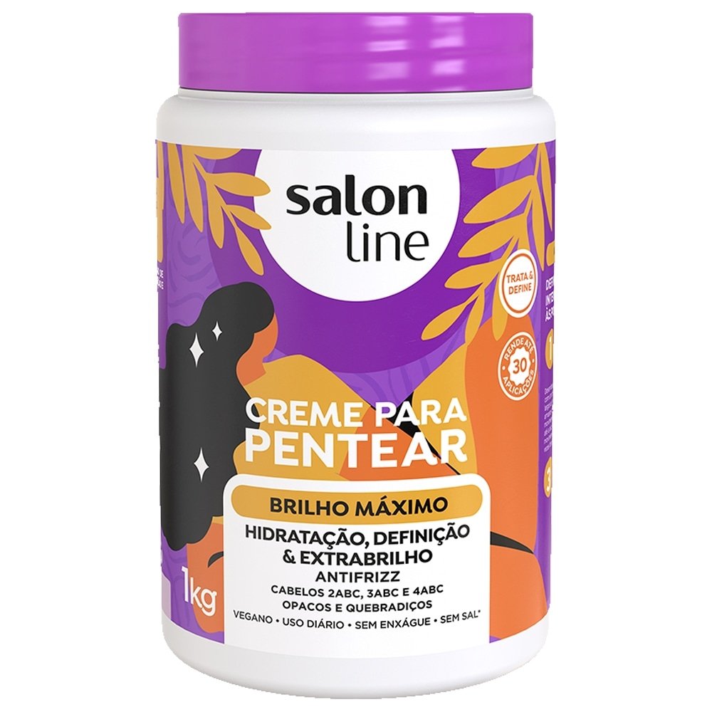 Creme para Pentear Salon Line Redutor de Volume Brilho Máximo - Profissional 1Kg