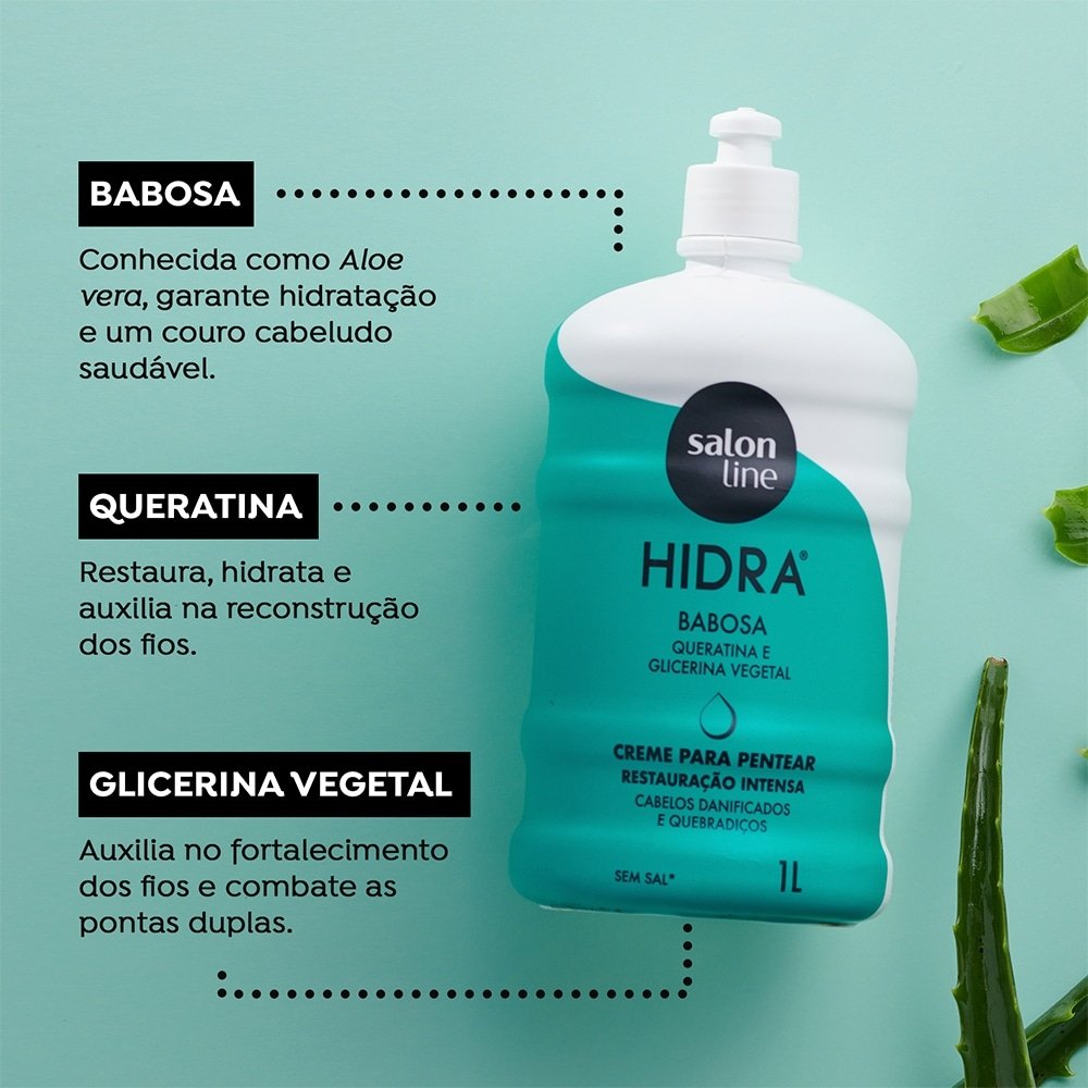 Creme para Pentear Salon Line Hidra Babosa 1 Litro
