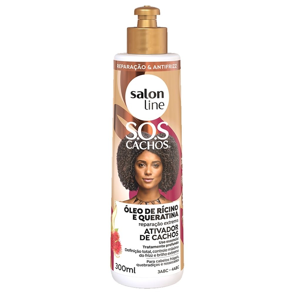 Creme Ativador De Cachos Salon Line S.O.S Rícino E Queratina 300ml