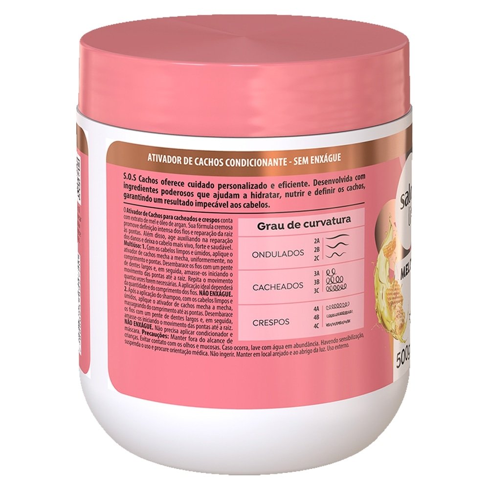 Creme Ativador De Cachos Salon Line SOS Mel Cachos Intenso 500g