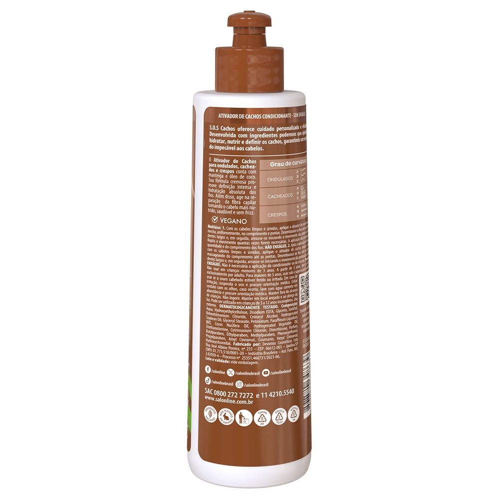 Creme Ativador De Cachos Salon Line SOS Coco 300ml