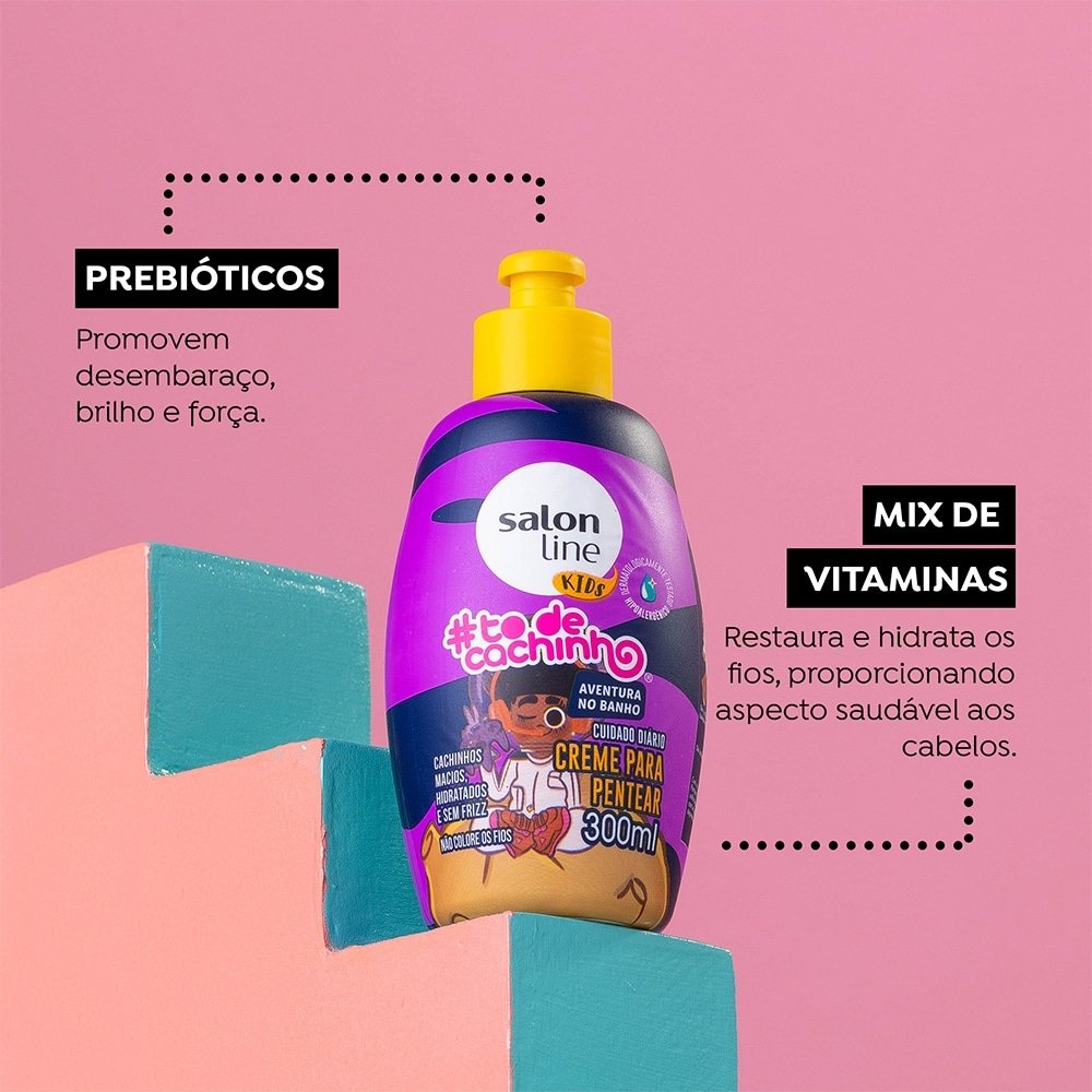 Creme Para Pentear Salon Line Molinha Kids To De Cachos 300ml