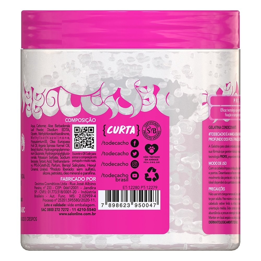 Gelatina Capilar Salon Line To de Cachos Vai Ter Volume Sim 550g