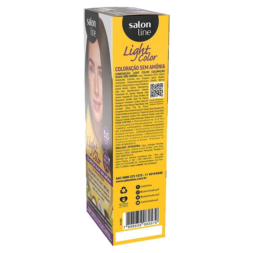 Tintura Salon Line Light Color 5.0 Castanho Claro