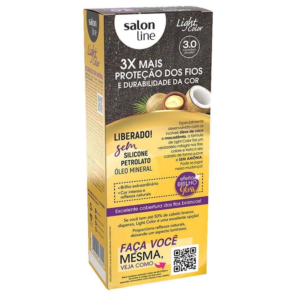 Tintura  Salon Line Light Color 3.0 Castanho Escuro