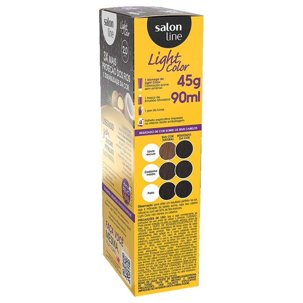 Tintura Salon Line Light Color 2.0 Preto