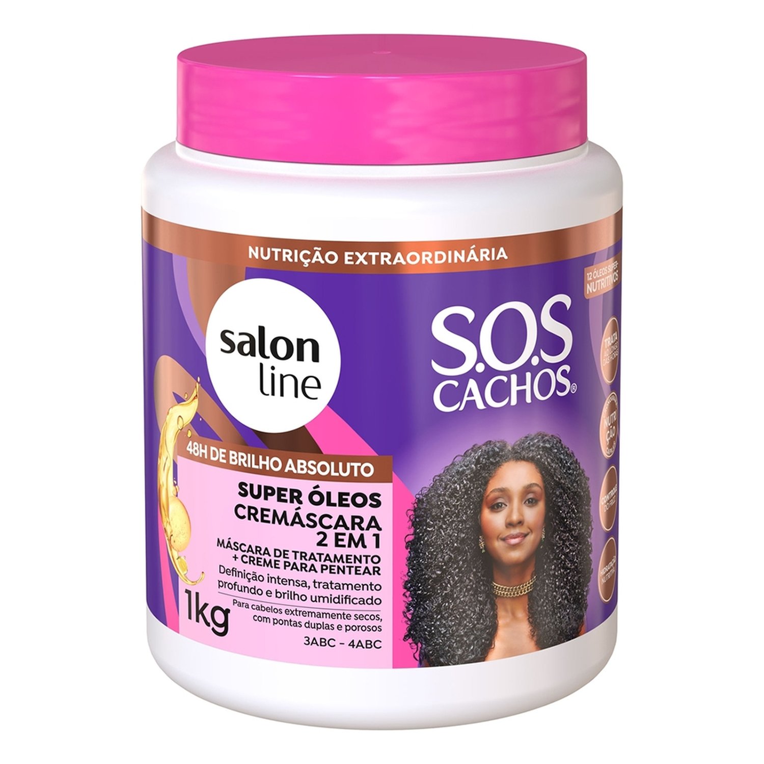 Creme de Tratamento Salon Line Cremáscara 2 em 1 S.O.S. Cachos Nutritivo 1Kg
