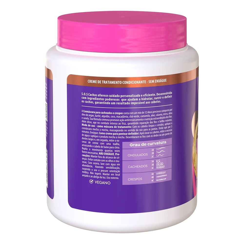 Creme de Tratamento Salon Line Cremáscara 2 em 1 S.O.S. Cachos Nutritivo 1Kg