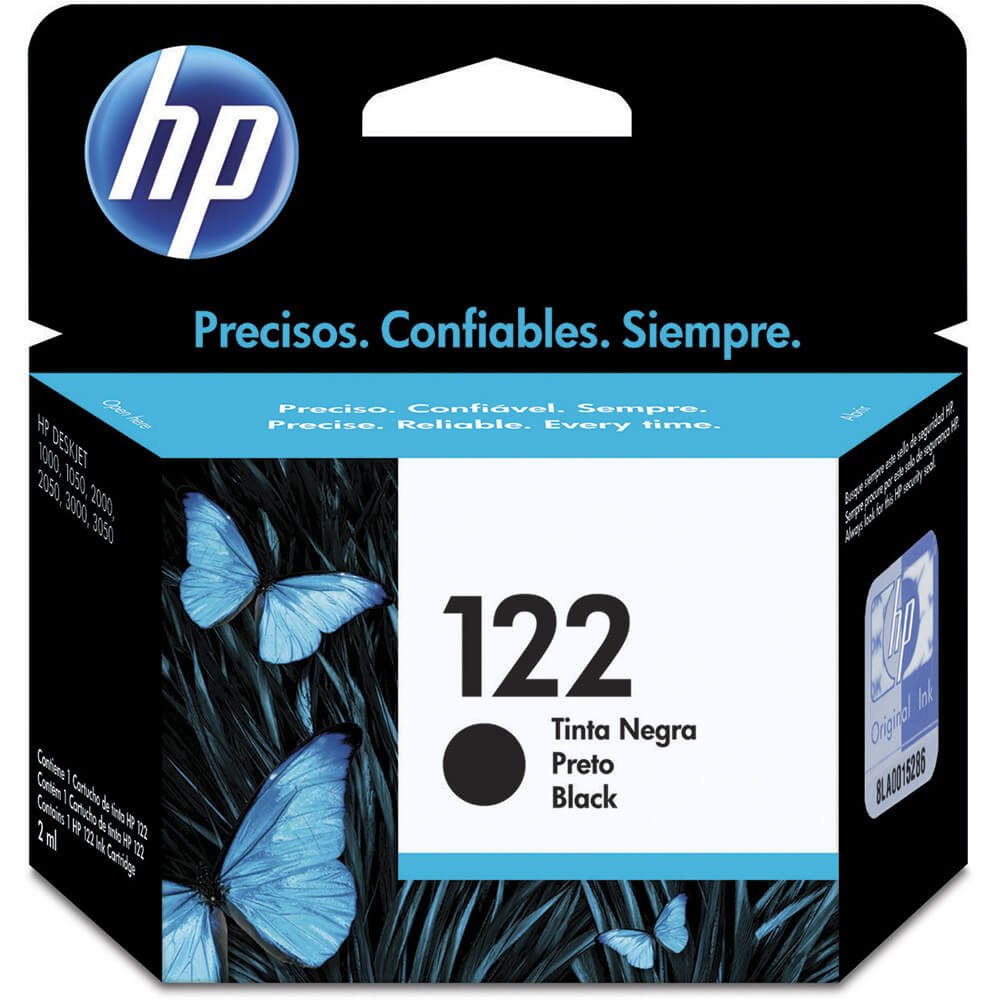 Cartucho Original HP 122 CH561HB Preto para Impressoras HP Deskjet 1000, 2000, 3000