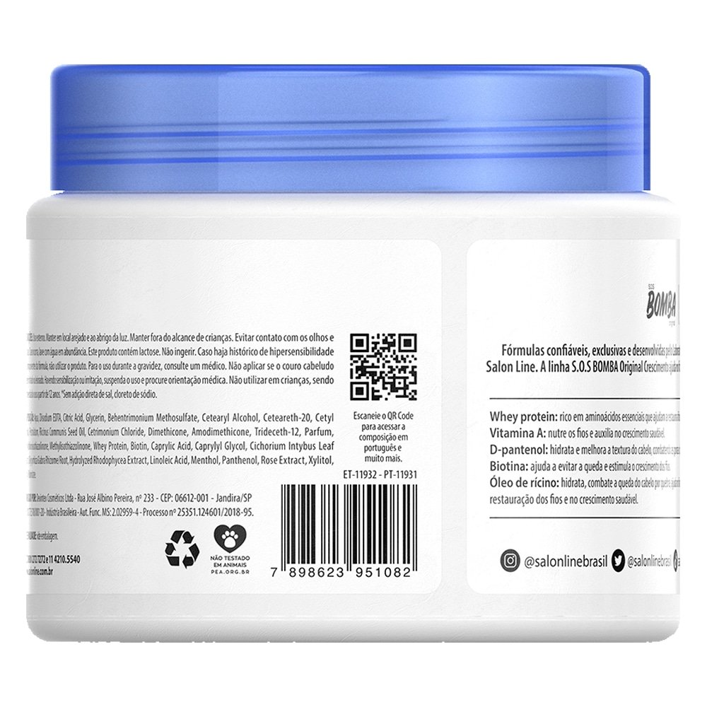 Mascara Hidratacao Salon Line SOS Bomba Vitaminas 500g