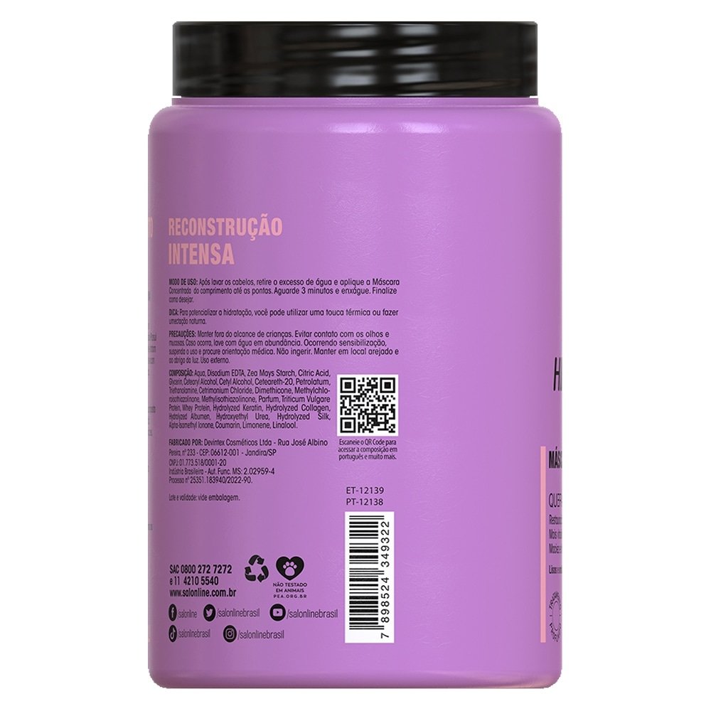 Creme Hidratação Mascara Salon Line Bio-Reconstrução Fortalecedora Nv3 Tô Podendo 1Kg