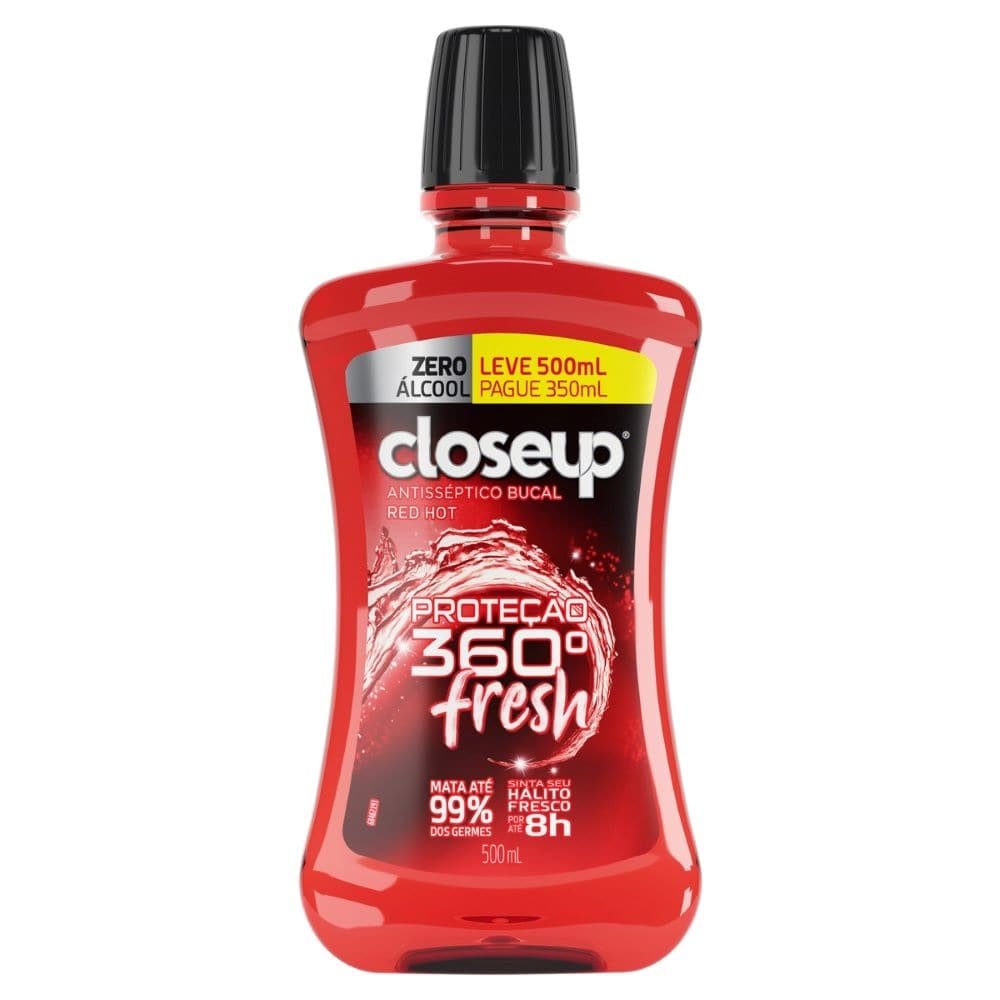 Enxaguante Bucal Close-Up Red Hot sem Álcool 500ml