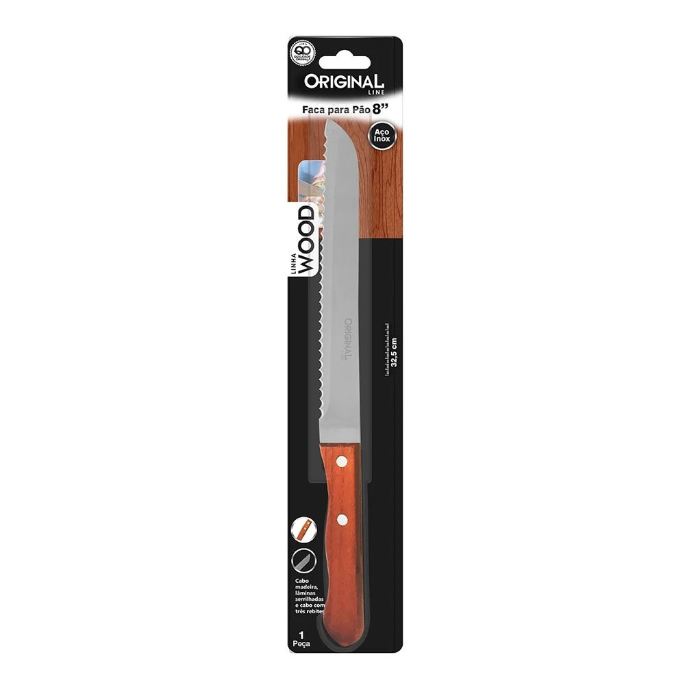Faca Design Wood Para Pao 8 Sl0455