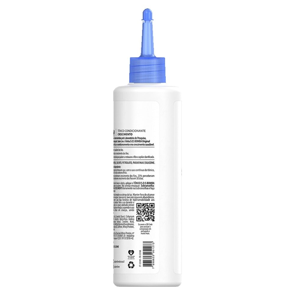 Creme para Pentear Salon Line S.O.S. Bomba Tônico Fortalecedor Crescimento Acelerado 100ml