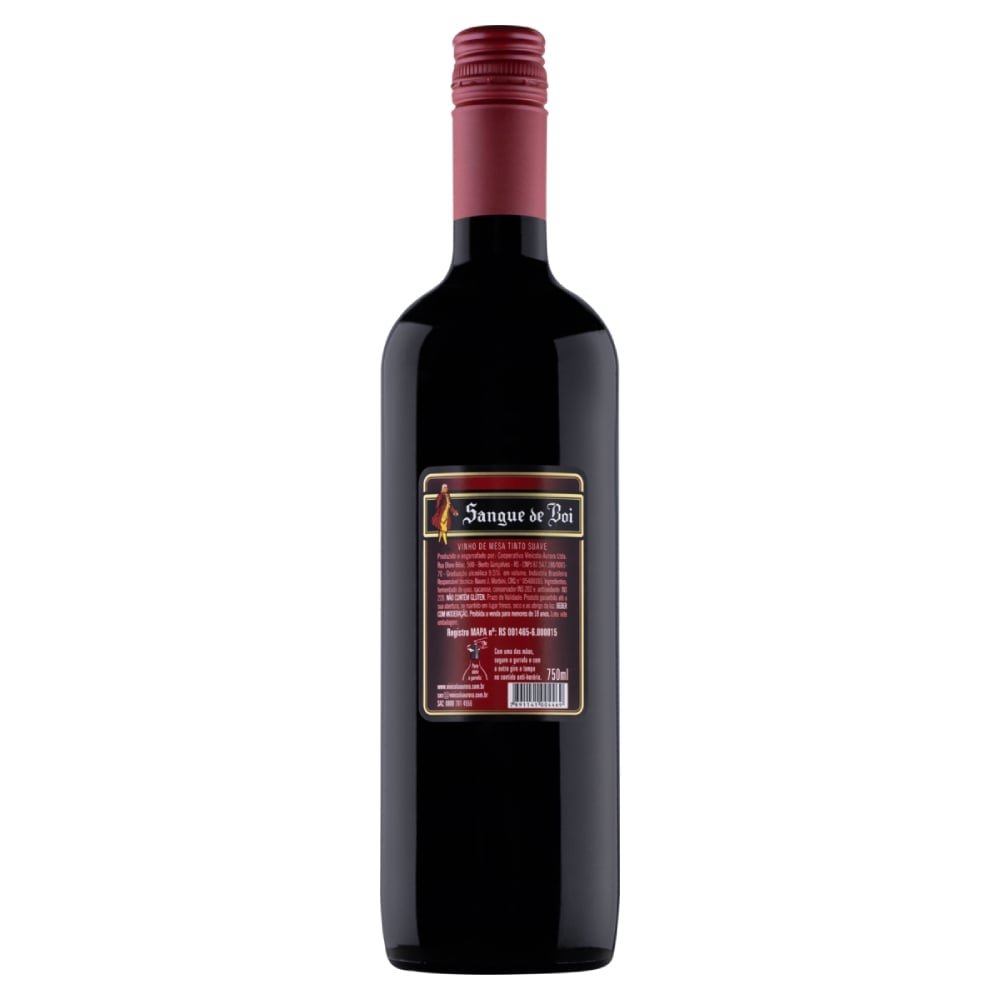 Vinho Sangue de Boi Tinto Suave 750ml