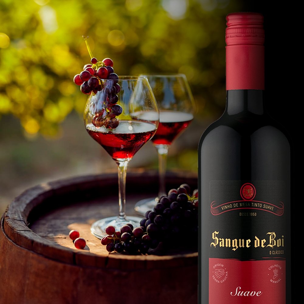 Vinho Sangue de Boi Tinto Suave 750ml