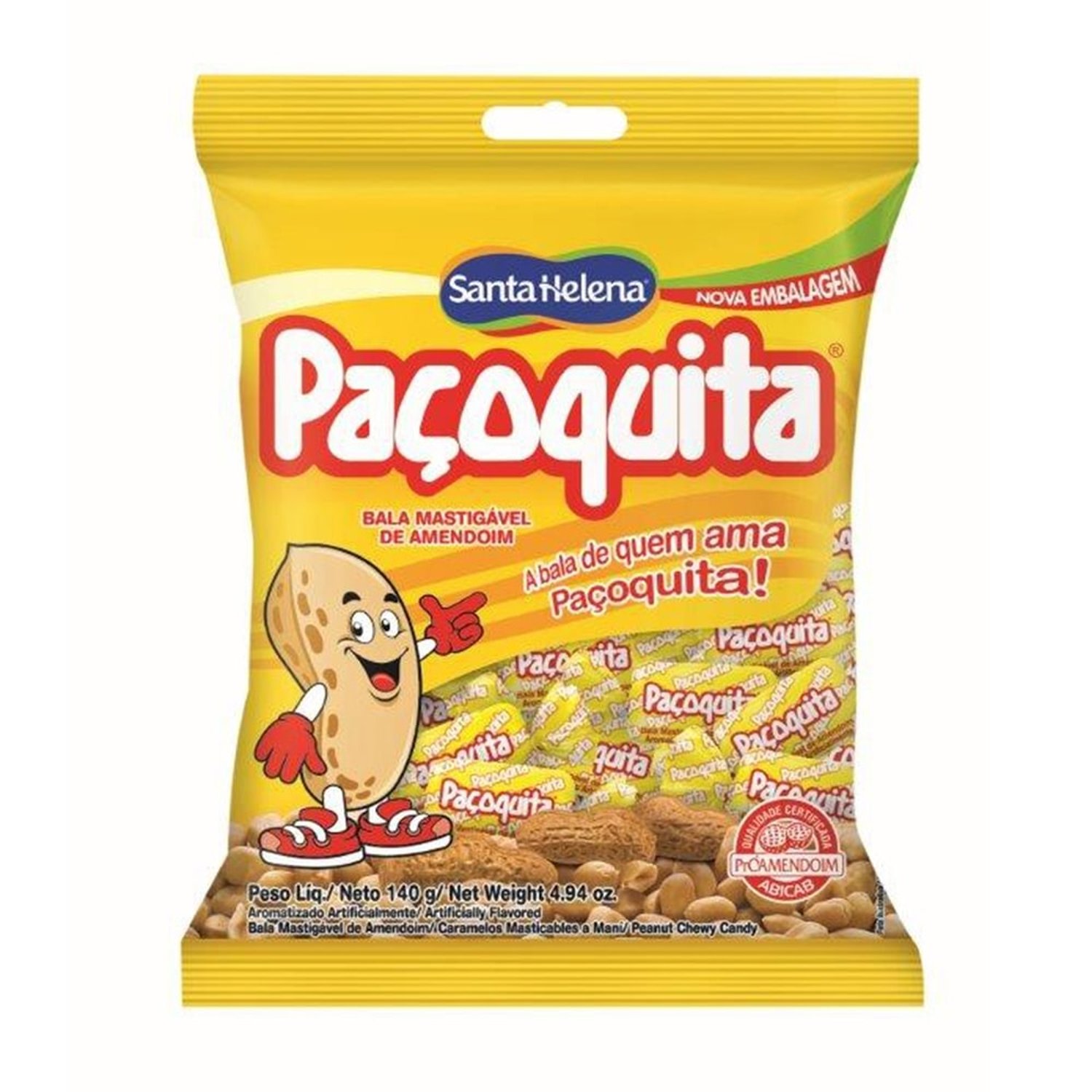 Bala Paçoquita Mastigável Pacote 140G