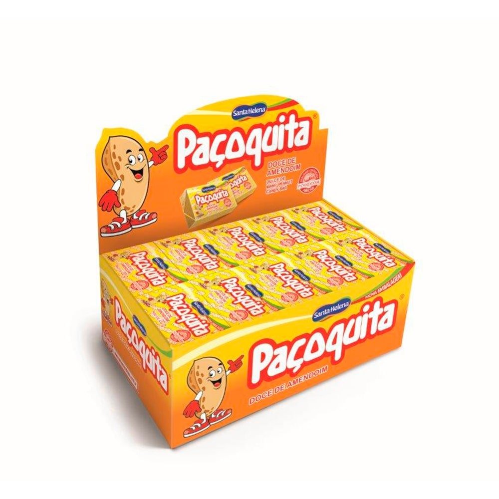 Paçoquita Santa Helena Quadrada Embalagem com 50 Unidades
