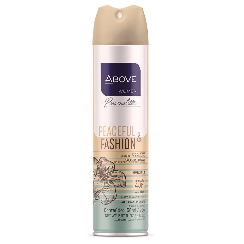 Desodorante Above Aerossol Women Person Peaceful e Fashion 150ml