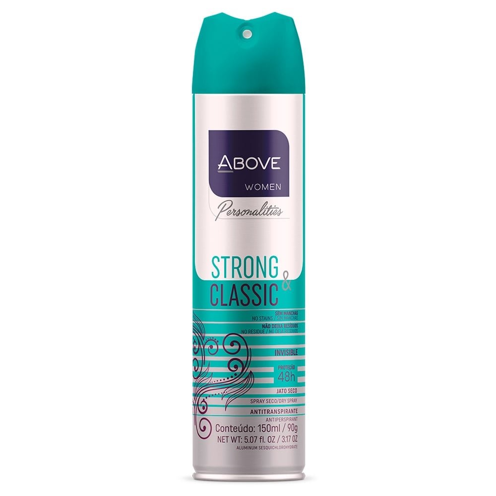 Desodorante Above Aerossol Women Person Strong e Classic 150ml