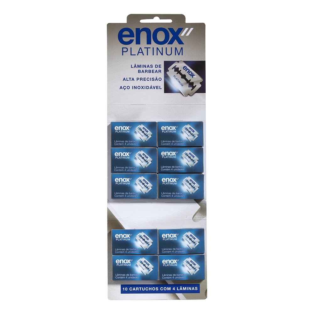 Lamina Duplo Fio Enox Platinum 10 Cartuchos Com 4 Laminas