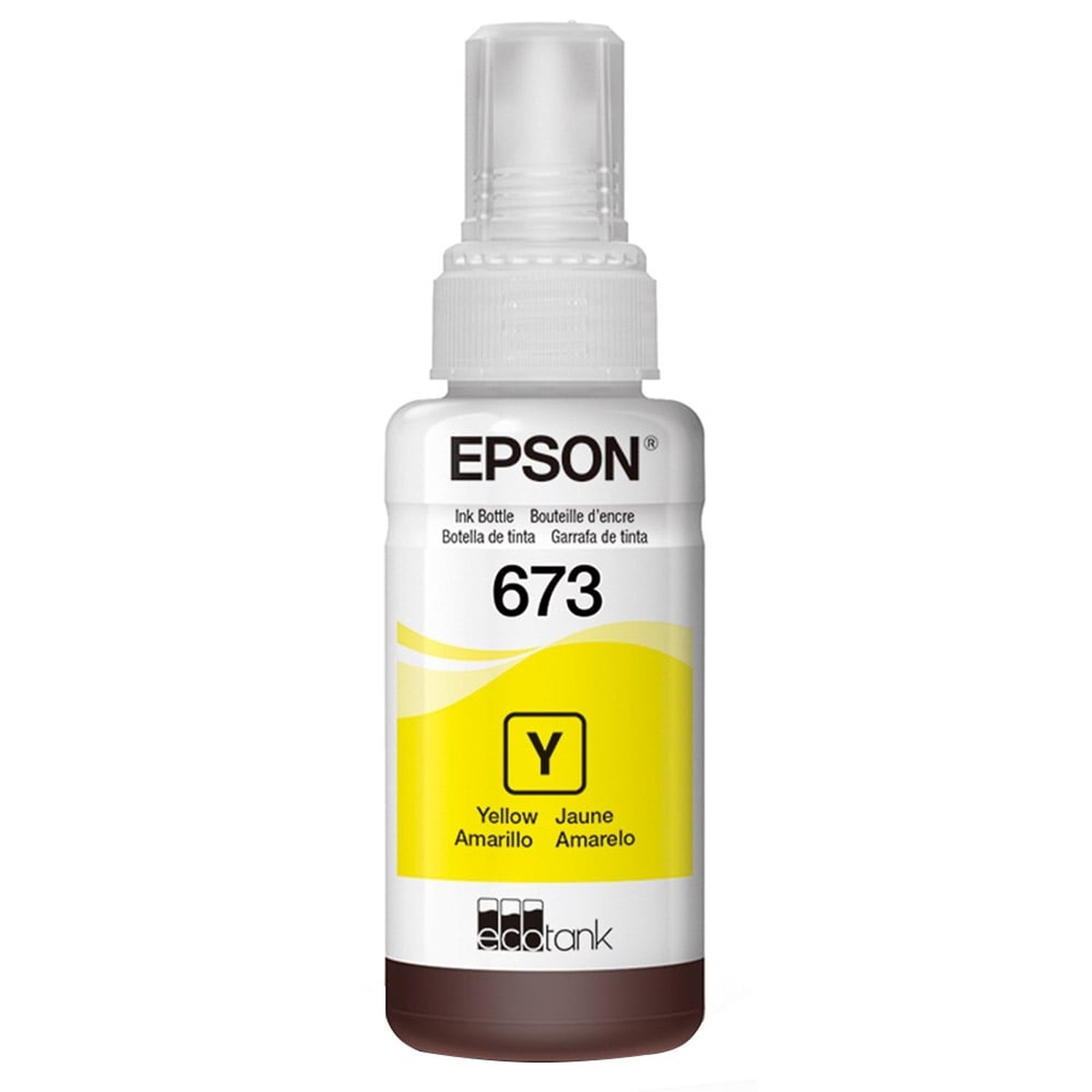 Garrafa de Tinta Original Epson EcoTank 673 T673420 Amarelo para Impressoras L800, L805, L850, L1800