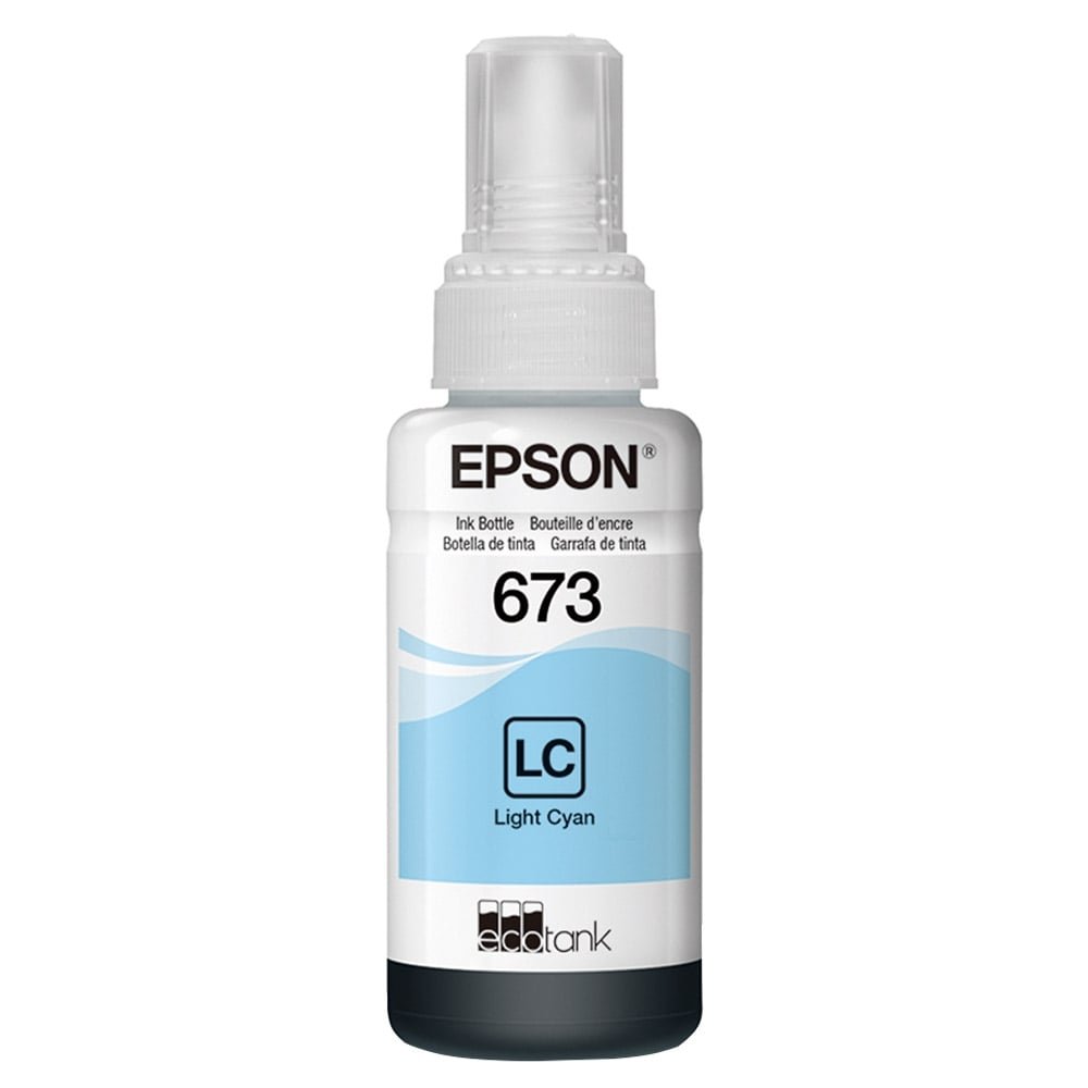 Garrafa de Tinta Original Epson EcoTank 673 T673520 Ciano Claro para Impressoras L800, L805, L850, L1800