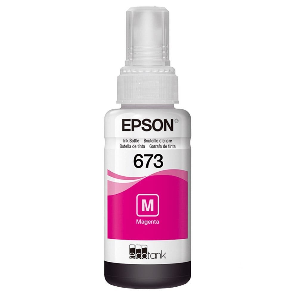 Garrafa de Tinta Original Epson EcoTank 673 T673320 Magenta para Impressoras L800, L805, L850, L1800